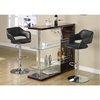 Monarch Specialties Bar Stool, Swivel, Bar Height, Adjustable, Metal, Pu Leather Look, Black, Chrome, Contemporary I 2357